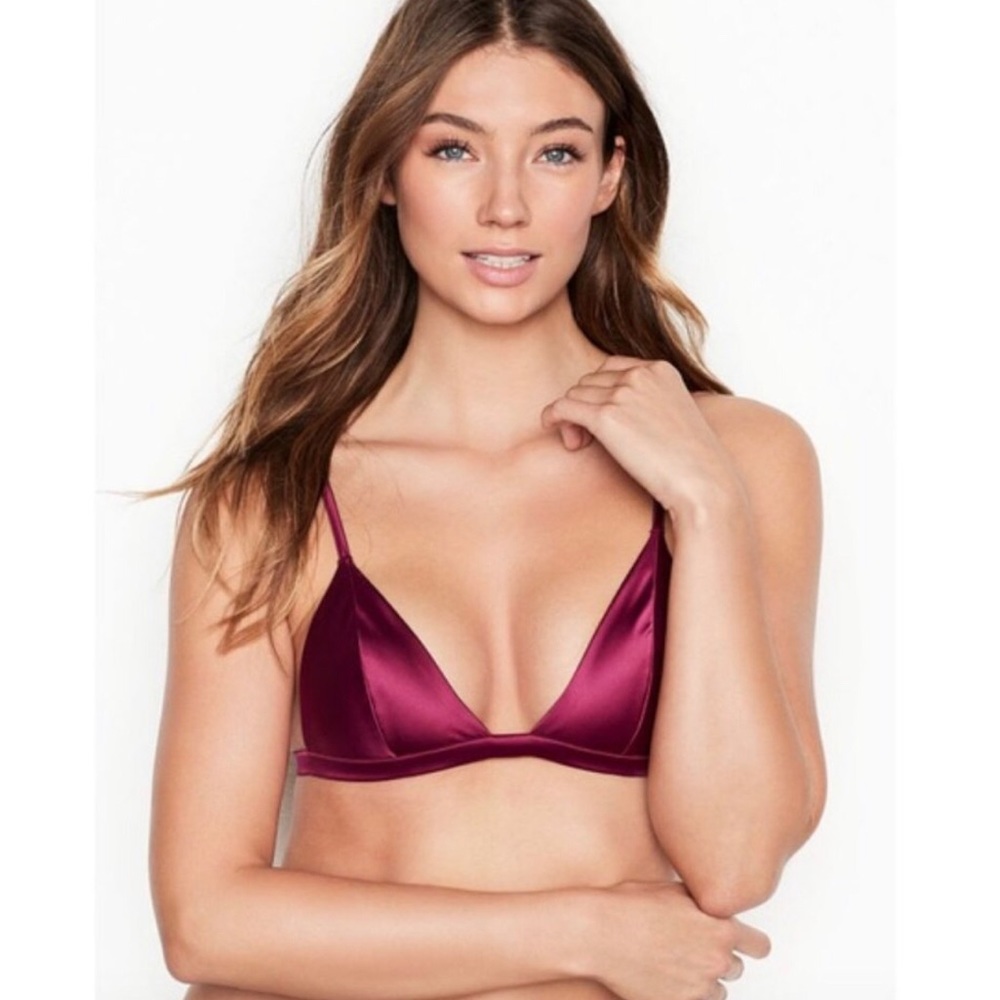Victoria secret  red satin triangle bralette